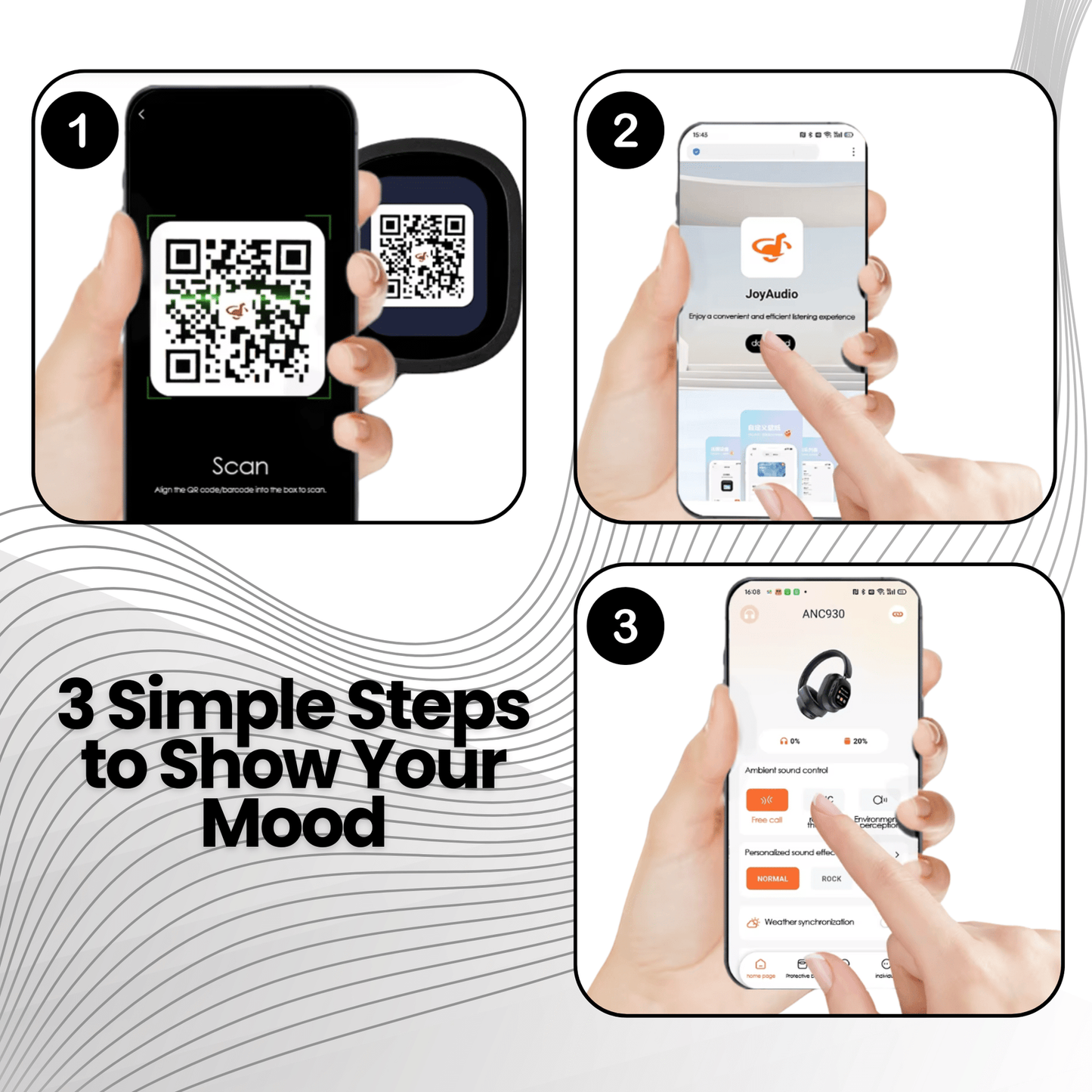 Aurelio JH-ANC930PLUS Hybrid Wireless Headphones – Smart Touch, Pure Sound, ANC, Bluetooth 5.3