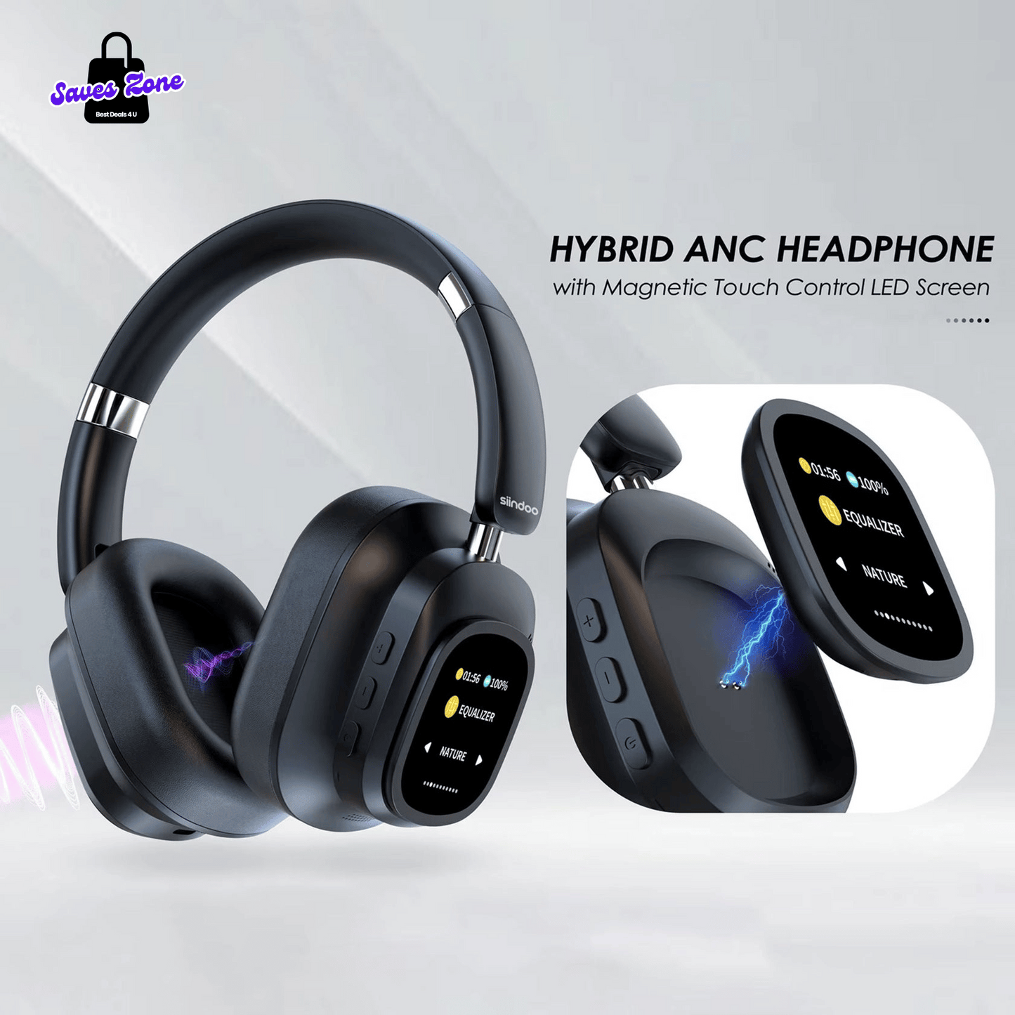 Aurelio JH-ANC930PLUS Hybrid Wireless Headphones – Smart Touch, Pure Sound, ANC, Bluetooth 5.3